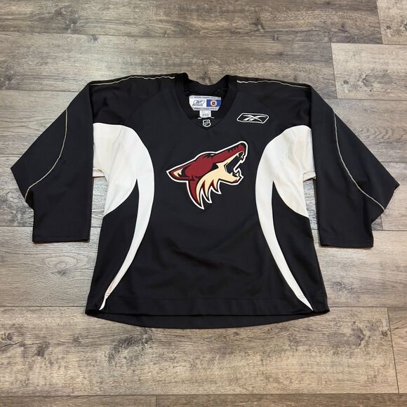 RARE! Vintage Y2K Phoenix Coyotes NHL Reebok Sewn Black Edition